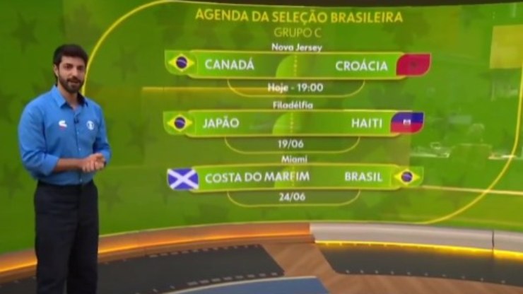 Globo exibe tabela dos jogos do Brasil com erros