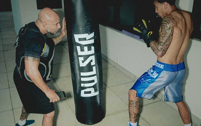 Kaio Jorge em treino de boxe nesta quinta-feira