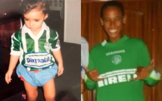 Infância alviverde: Neymar e Bruna Biancardi tem fotos com camisa do Palmeiras quando crianças
