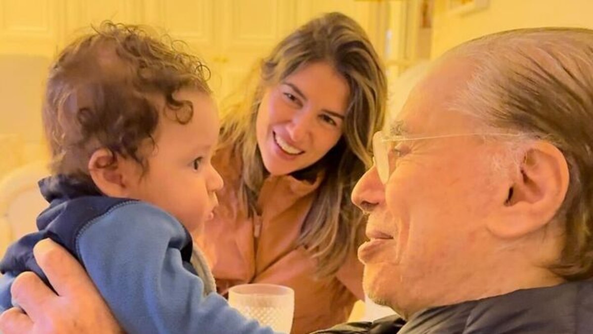 Silvio Santos, Rebeca Andrade e o filho Benjamin