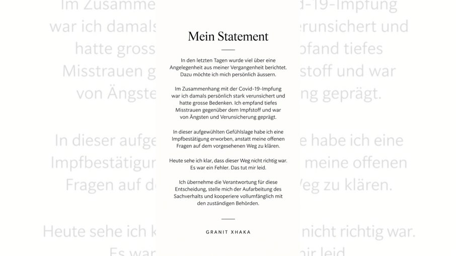 Comunicado de Xhaka Comunicado de Xhaka