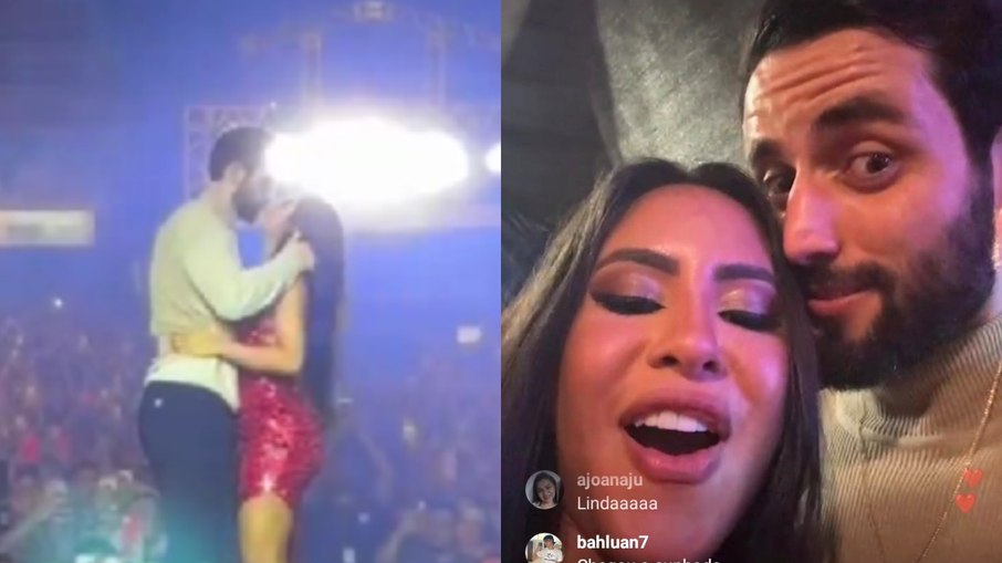 Matteus dá beijão em Isabelle e se declara durante show; veja vídeo