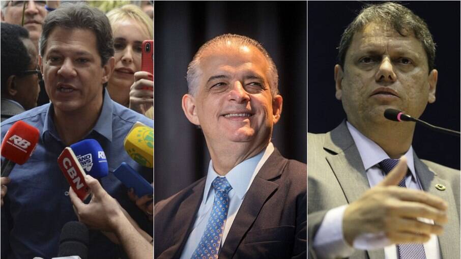 Haddad, Marcio França e Tarcísio aparecem liderando a disputa para o governo de São Paulo