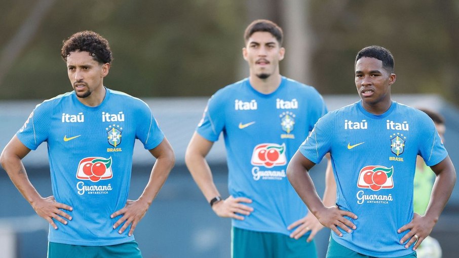 Brasil deve ter Marquinhos e Endrick no time titular Brasil deve ter Marquinhos e Endrick no time titular