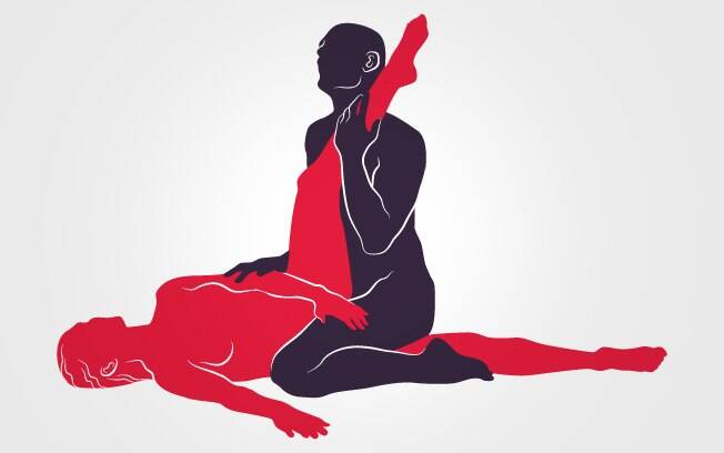 Nesta posição sexual, a mulher fica deitada enquanto o homem se acomoda sobre uma das pernas dela, que ficam abertas 
