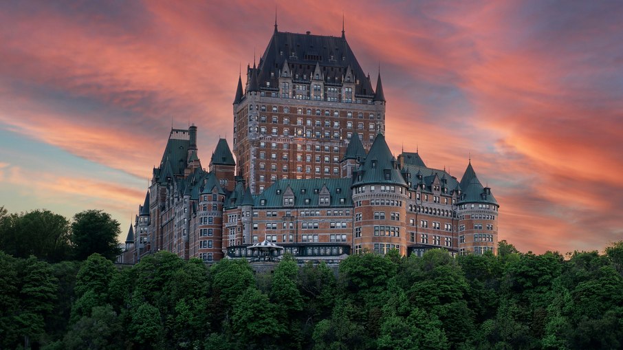Château Frontenac, hotel castelo em Quebec, no Canadá Château Frontenac, hotel castelo em Quebec, no Canadá