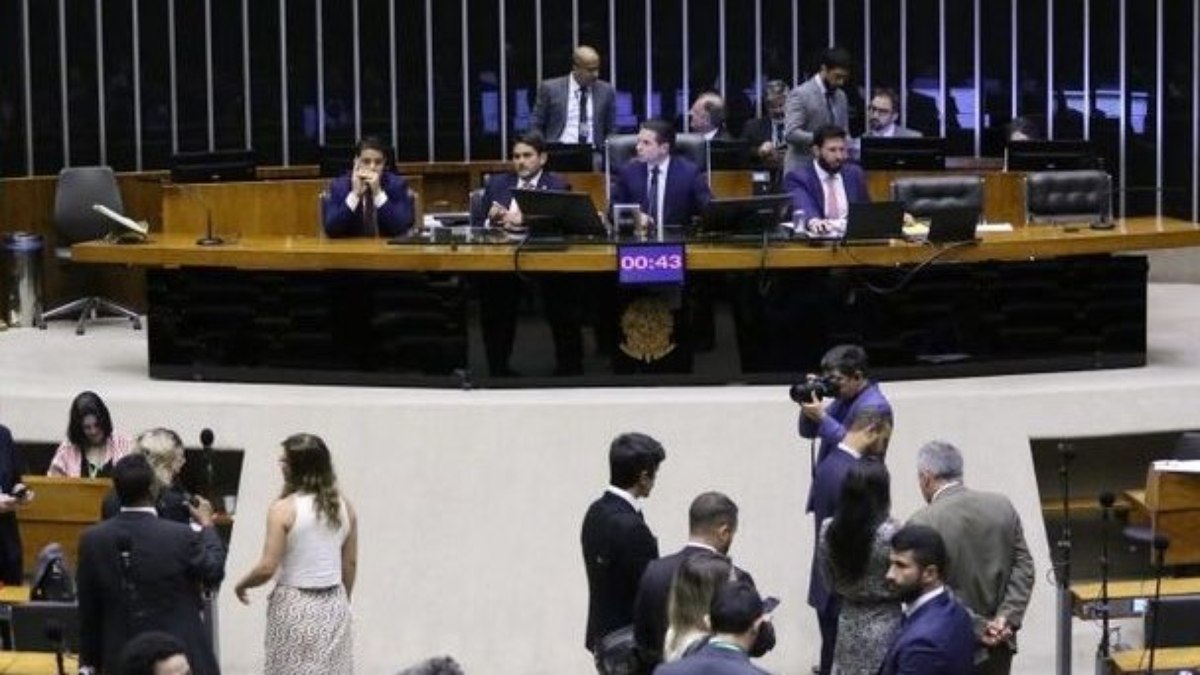 Plenário da Câmara, durante discussão do PL Antifacção