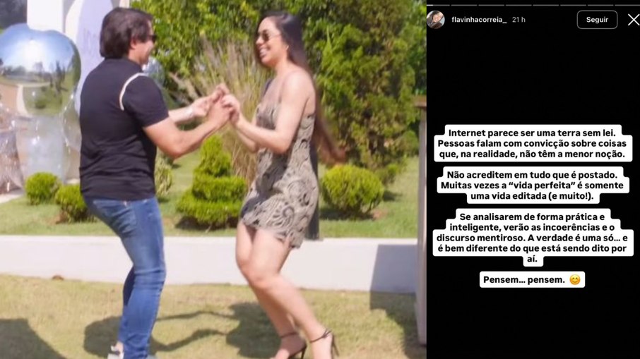 Flávia se pronuncia nas redes sociais