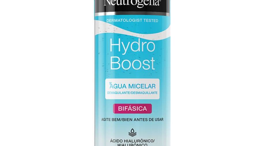 A água micelar Hydro Boost contém ácido hialurônico e remove a maquiagem sem necessidade de enxágue