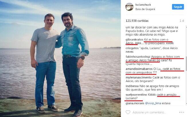 Seguidores de Luciano Huck questionam o desaparecimento das fotos 