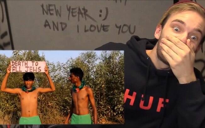 PewDiePie contratou indianos para segurar uma placa dizendo