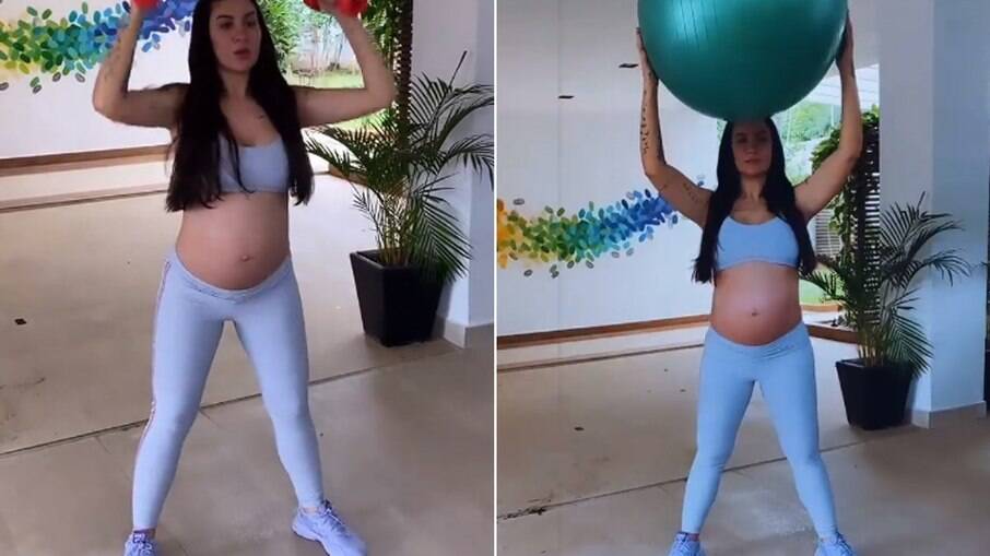 Bianca Andrade faz exercícios e mostra gravidez