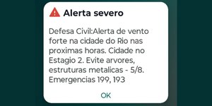 Novo vendaval deixa o Rio em alerta nesta quarta-feira