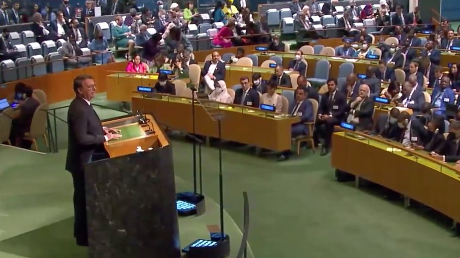 Presidente Jair Bolsonaro discursa na Assembleia Geral da ONU