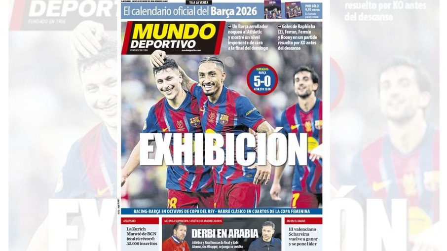 Raphina estampou a capa do jornal Mundo Deportivo