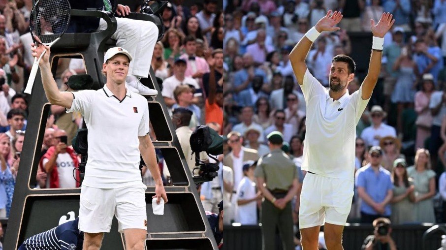 Sinner e Djokovic se enfrentam pela semifinal de Wimbledon Sinner e Djokovic se enfrentam pela semifinal de Wimbledon