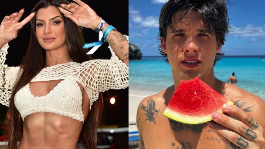 Ex-BBB Gabriel Fop é visto aos beijos com Marina Ferrari