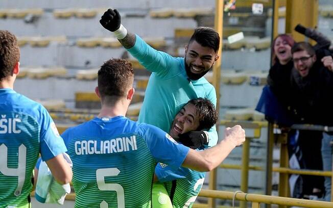 Gabigol marcou seu primeiro gol em jogos oficiais pela Inter de Milão