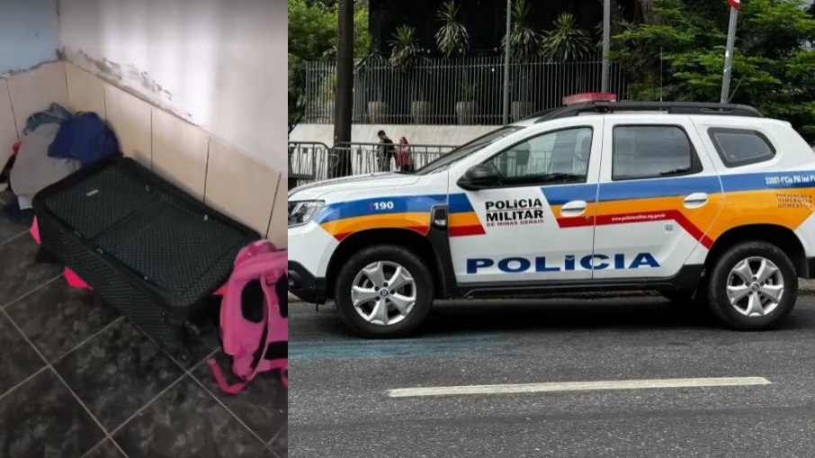 Mala em que foragido foi encontrado pela PM MG Mala em que foragido foi encontrado pela PM MG