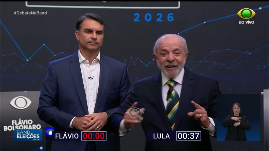 Lula e Flávio no debate da Band Lula e Flávio no debate da Band