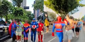 VÍDEO: policiais fantasiados prendem ladrões em bloco de Carnaval