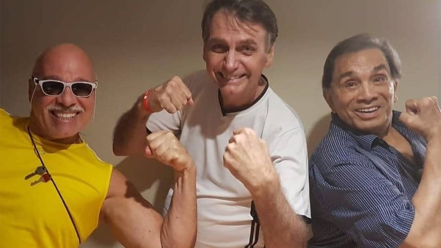 Dedé Santana, Jair Bolsonaro e o humorista Paulo Cintura