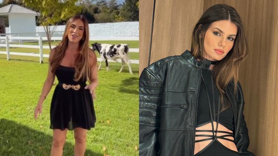 Nicole Bahls batiza vaca com o nome de Camila Queiroz e atriz comenta
