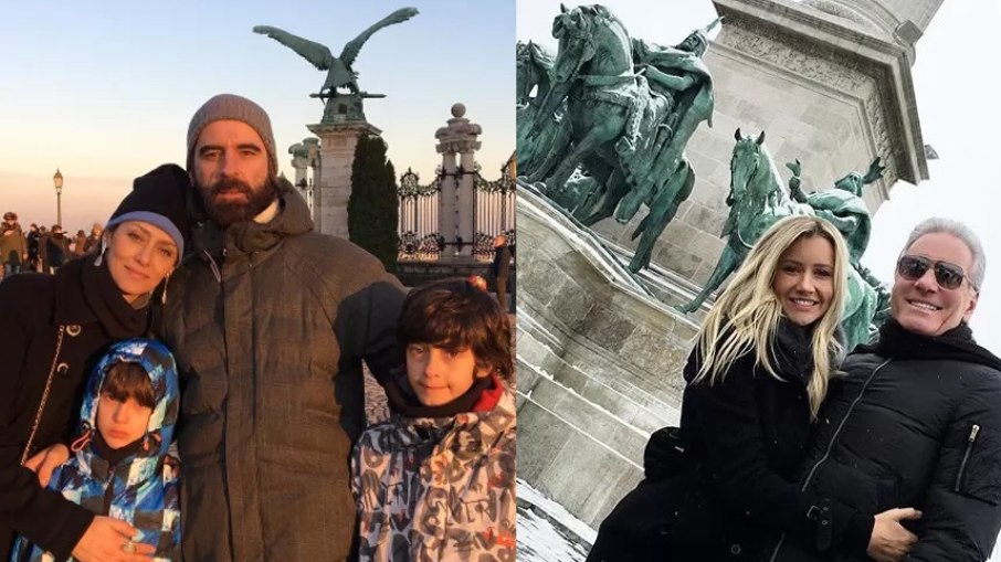 A atriz Maria Fernanda Cândido e o empresário Roberto Justus já levaram suas famílias para Budapeste