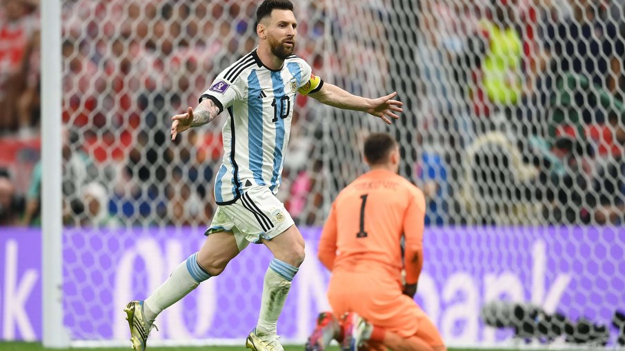 Messi marcou contra a Croácia, na semifinal, e se tornou o maior artilheiro da Argentina em Copas