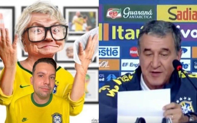 Dona Lúcia (Rafael Scarfone) e Carlos Alberto Parreira