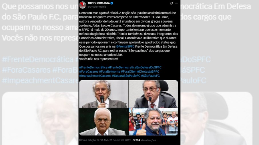 Torcida do São Paulo lamenta final entre Palmeiras e Flamengo