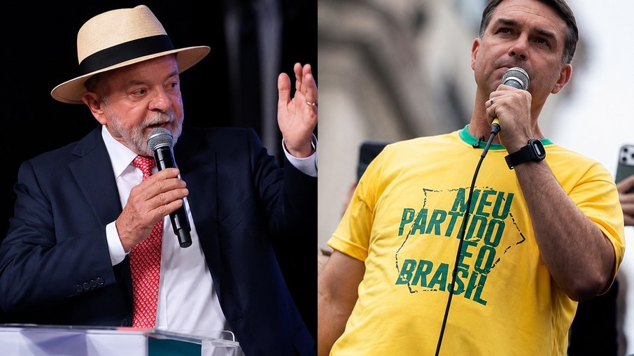 O presidente Lula (PT) e o senador Flávio Bolsonaro O presidente Lula (PT) e o senador Flávio Bolsonaro