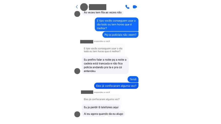Detento diz que usa o celular à noite para não ser flagrado