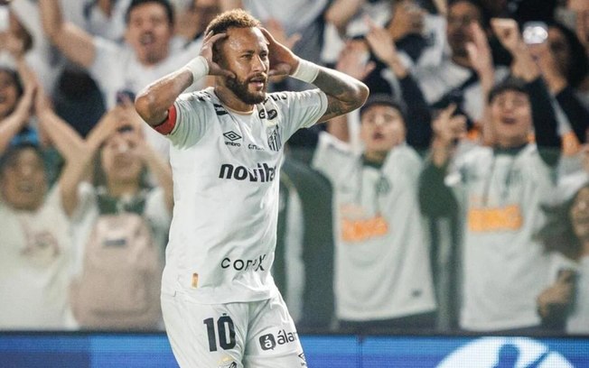 Neymar fez os dois gols do empate com o Flamengo, na Vila Belmiro