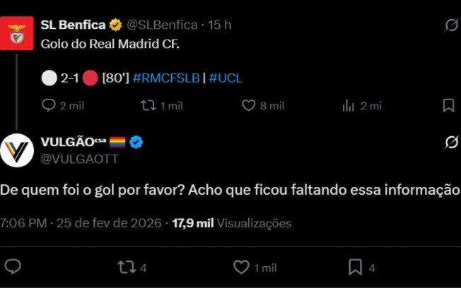 Brasileiros debocham do Benfica em apoio a Vini Jr