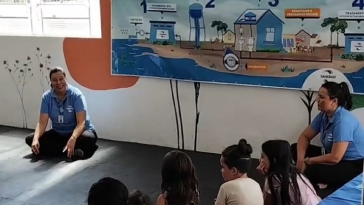Sanebavi realiza ação socioeducativa em escola de Vinhedo