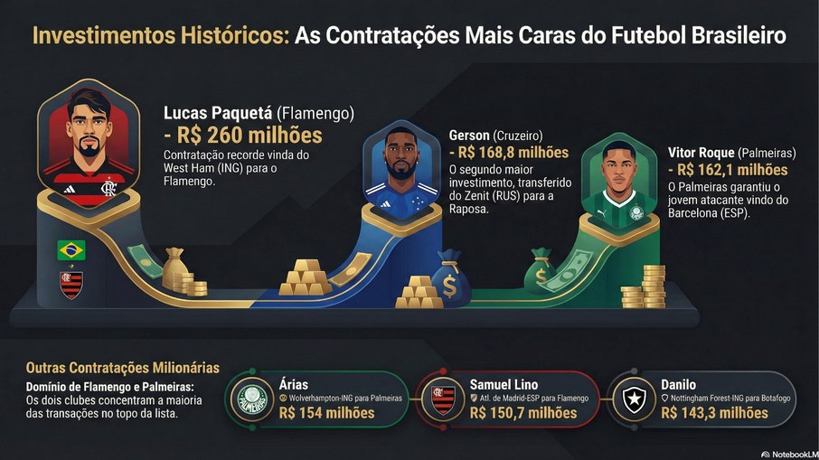 Contratações mais caras do futebol brasileiro Contratações mais caras do futebol brasileiro