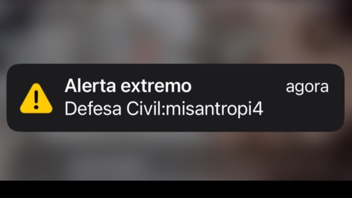 Print mostra o alerta falso enviado a celulares de diferentes estados; Defesa Civil suspeita de invasão ao sistema Print mostra o alerta falso enviado a celulares de diferentes estados; Defesa Civil suspeita de invasão ao sistema