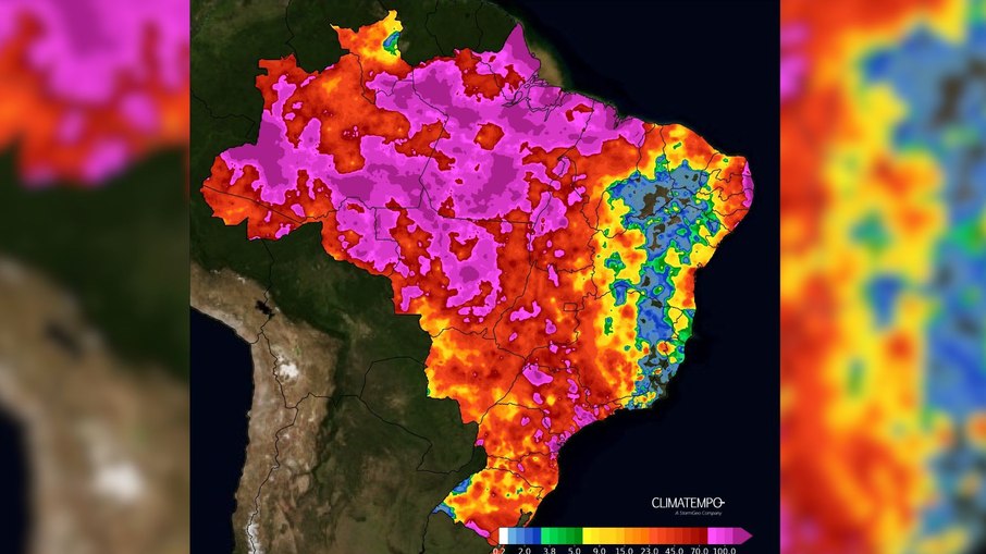 Acumulado de chuva registrado entre 01 de fevereiro 2025 e 14 de fevereiro de 2025