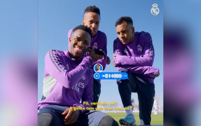 Vini Jr. Rodrygo, Éder Militão e Roberto Carlos lançam Twitter do Real em português