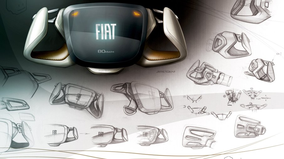 Design do volante do Fiat Mio