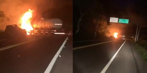 Acidente com caminhão de combustível bloqueia Rio-Santos