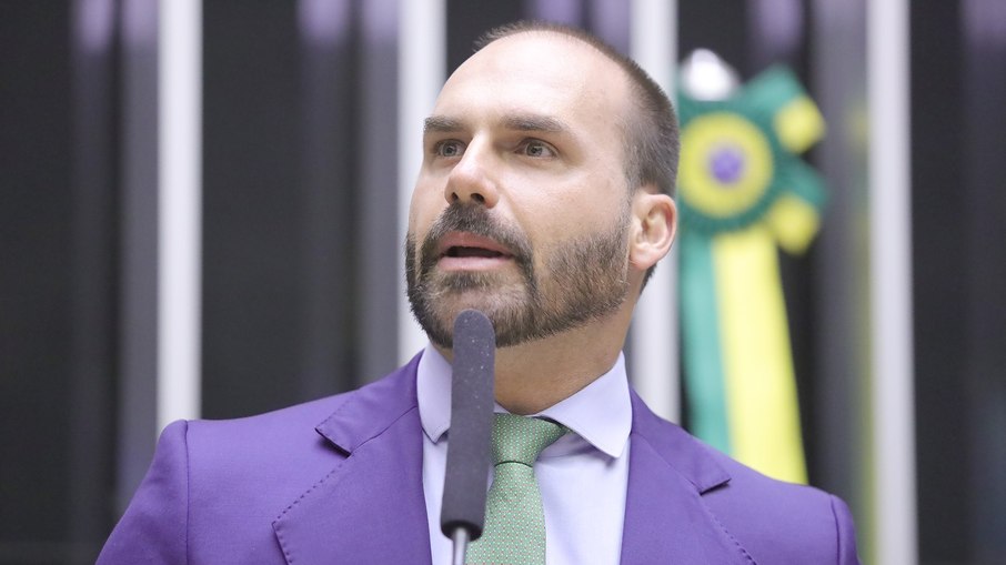 O deputado Eduardo Bolsonaro (PL), que está nos EUA desde o início do ano