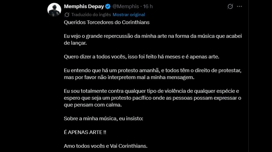 Memphis se desculpa por conta de videoclipe