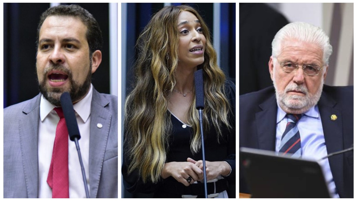 Guilherme Boulos e Erika Hilton, deputados, e o senador Jacques Wagner Guilherme Boulos e Erika Hilton, deputados, e o senador Jacques Wagner