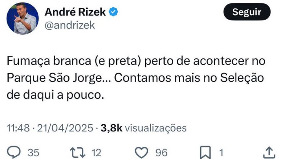 André Rizek fez post polêmico nesta segunda-feira André Rizek fez post polêmico nesta segunda-feira