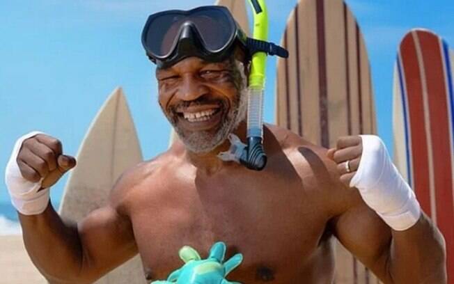 Tyson promove luta contra o tubarão