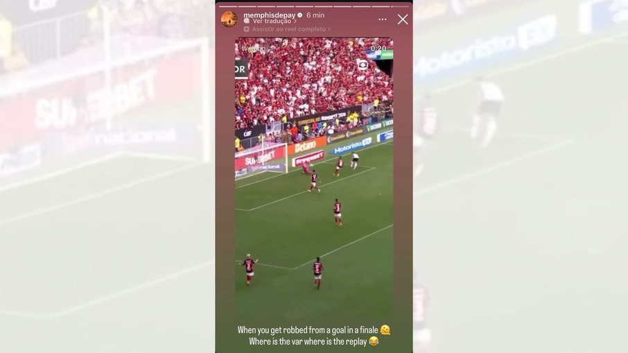 Memphis teve o gol anulado contra o Flamengo