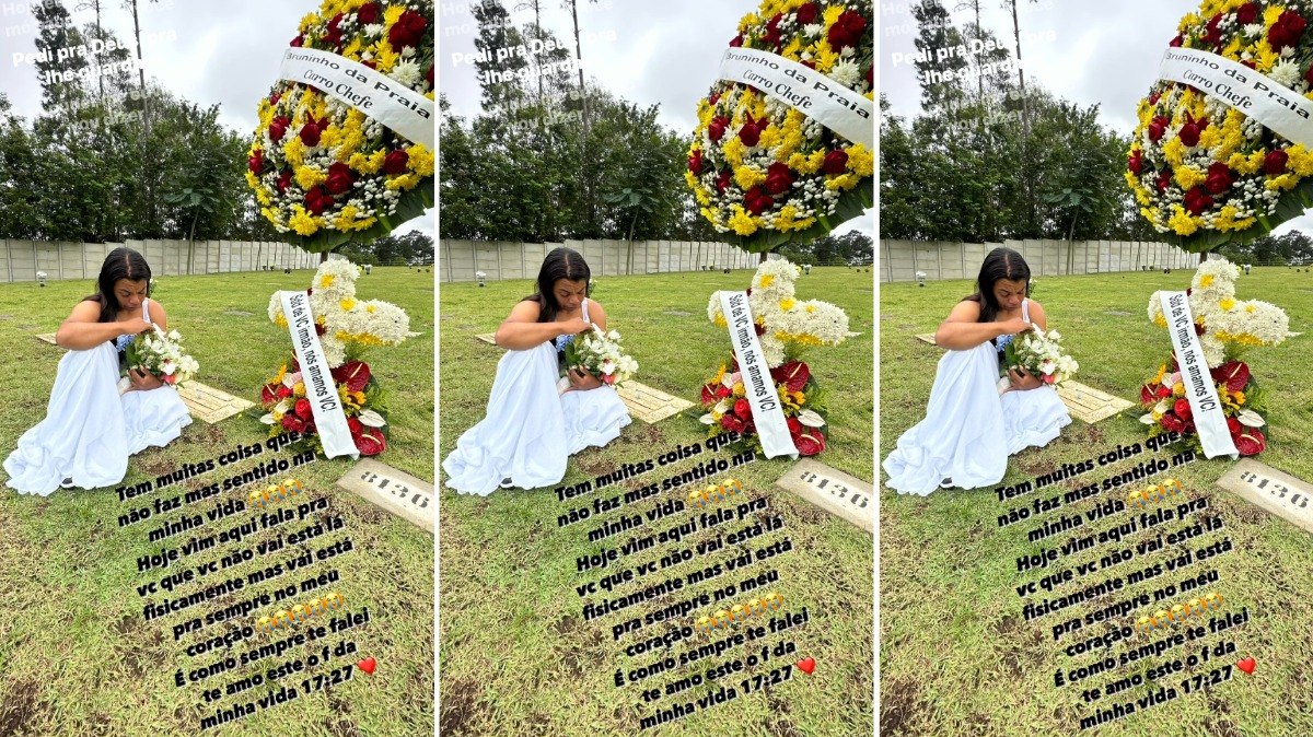 Valquiria Nascimento, mãe de MC Kevin, presta homenagem ao filho no dia de finados 