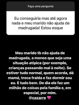 captura de tela dos Stories de Leticia Cazarré